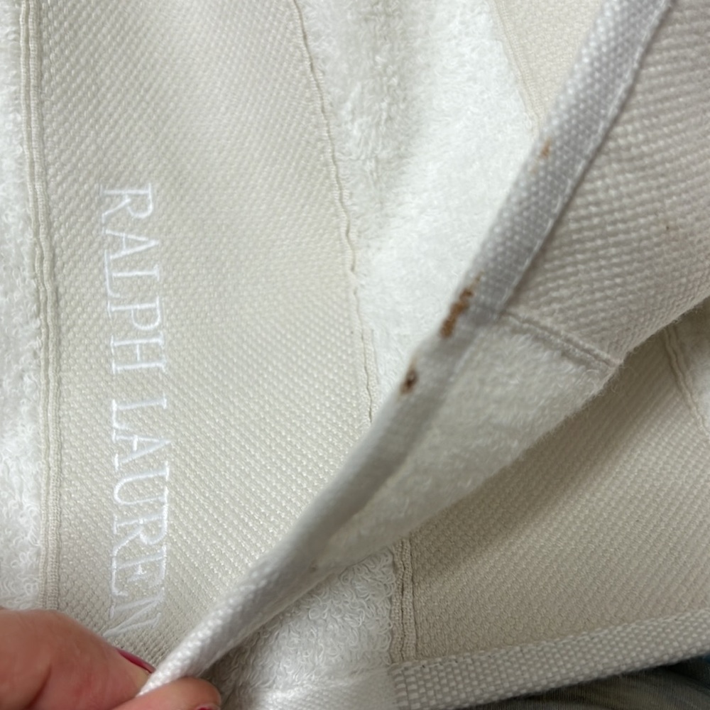 New - Ralph Lauren White Cotton XL Beach Towel - Picture 5 of 5